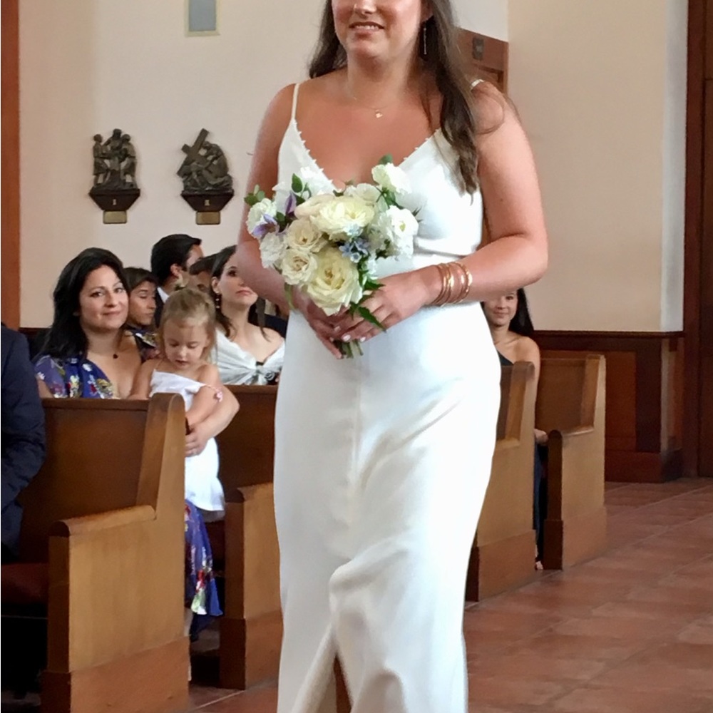 Lela Rose pearl detail white dress